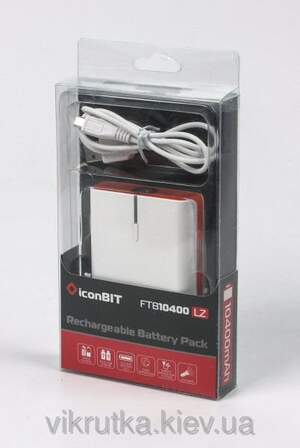 IconBIT FTB 10400 LZ (FT-4104D) - Портативное зарядное устройство + фонарик